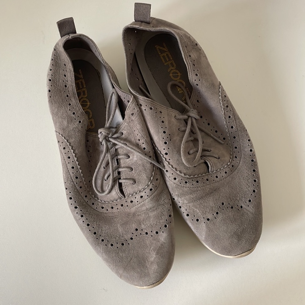 Cole Hann womens zerogrand windtip oxford ironstone suede